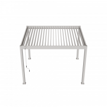 Aluminium overkapping Comfort Vrijstaand, 4 poten bediening handmatig Kiezelgrijs 300x300cm
