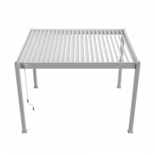 Aluminium overkapping Comfort Vrijstaand, 4 poten bediening handmatig Wit 300x300cm