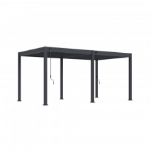 Aluminium overkapping Comfort Vrijstaand, 6 poten bediening handmatig Antraciet 300x530cm
