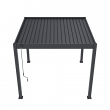 Aluminium overkapping DeLuxe  vrijstaand, 4 poten bediening handmatig Antraciet 300x300cm