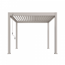 Aluminium overkapping DeLuxe  vrijstaand, 4 poten bediening handmatig Kiezelgrijs 300x300cm