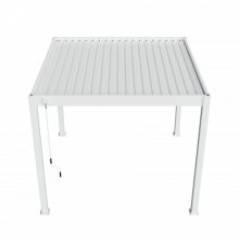 Aluminium overkapping DeLuxe  vrijstaand, 4 poten bediening handmatig Wit 300x300cm
