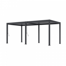 Aluminium overkapping DeLuxe vrijstaand, 6 poten bediening handmatig Antraciet 360x720cm