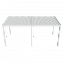 Aluminium overkapping DeLuxe  vrijstaand, 6 poten bediening handmatig Wit 300x600cm