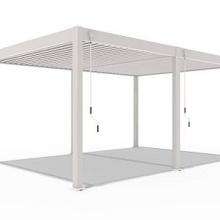 Aluminium overkapping DeLuxe  vrijstaand, 6 poten bediening handmatig Kiezelgrijs 300x600cm
