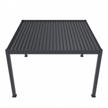 Aluminium overkapping Deluxe electrisch+LED vrijstaand, 4 poten Antraciet 300x400cm
