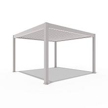 Aluminium overkapping DeLuxe elektrisch+LED vrijstaand, 4 poten Kiezelgrijs 300x400 cm