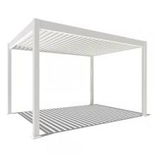 Aluminium overkapping DeLuxe elektrisch+LED vrijstaand, 4 poten Wit 300x400 cm