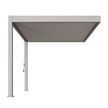 Aluminium overkapping DeLuxe muurbevest., 2 poten bediening handmatig Kiezelgrijs 300x360cm