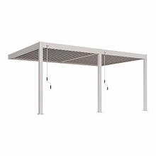 Aluminium overkapping DeLuxe muurbevest., 3 poten handmatig handmatig Kiezelgrijs 360x530cm