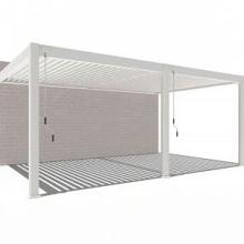 Aluminium overkapping DeLuxe muurbevest., 3 poten handmatig handmatig Wit 360x530cm