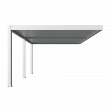 Aluminium overkapping Premium elektrisch+LED muurbevest., 3 poten Wit 400x600 cm