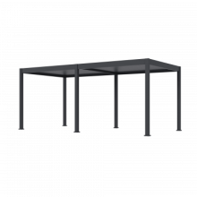 Aluminium overkapping DeLuxe elektrisch+LED vrijstaand, 6 poten Antraciet 360x530 cm