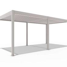 Aluminium overkapping DeLuxe elektrisch+LED vrijstaand, 6 poten Kiezelgrijs 300x600 cm