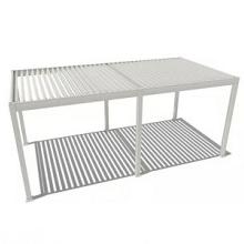 Aluminium overkapping DeLuxe elektrisch+LED vrijstaand, 6 poten Wit 300x600 cm