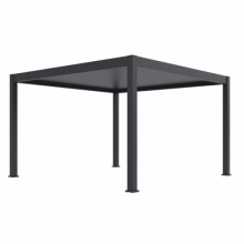 Aluminium overkapping Premium elektrisch+LED vrijstaand, 4 poten Antraciet 300x400 cm
