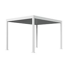 Aluminium overkapping Premium elektrisch+LED vrijstaand, 4 poten Wit 300x400 cm