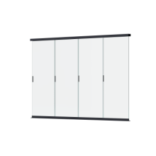 Aluminium overkapping accesoires -  Glazen schuifwand Antraciet 400cm