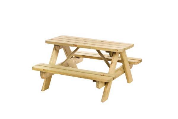 W11018 Junior picknicktafel Björn, bladmaat 90 x 38,5 cm, groen geïmpregneerd.