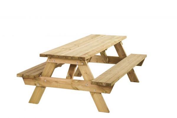 W11024 Picknicktafel Bobito, 40 mm dik, bladmaat 220 x 71 cm, groen geïmpregneerd.