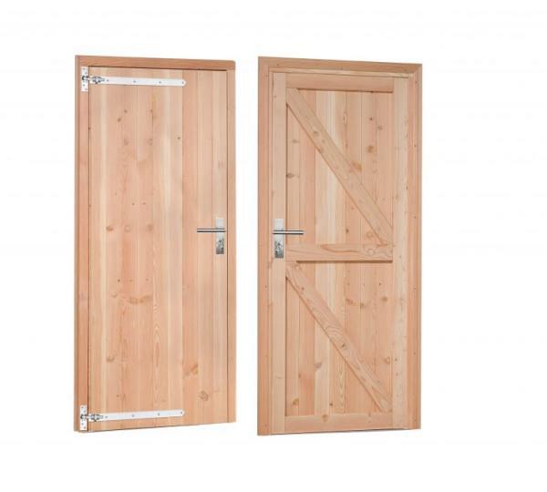 1024091 Douglas dichte enkele deur 90x201 cm, linksdraaiend, verzinkte hengen, RVS beslag, kleurloos