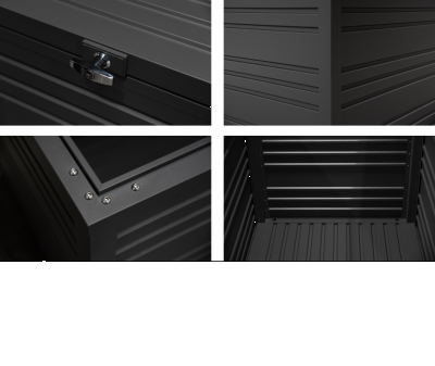 Orion Sit & Store - Aluminium opbergbox Antraciet 1015 liter