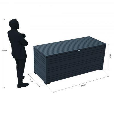 Orion Sit & Store - Aluminium opbergbox Antraciet 1318 liter