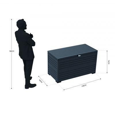 Orion Sit & Store - Aluminium opbergbox Antraciet 590 liter