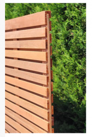 Hardhouten poort fijnlats horizontaal metalen frame 100x180cm